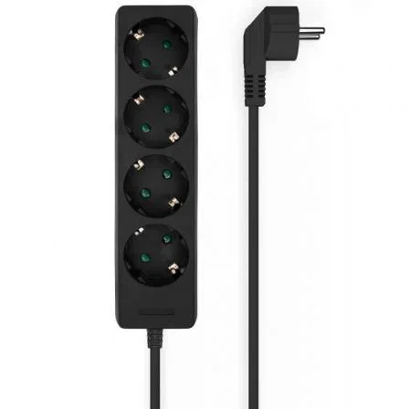Aisens Regleta de 4 Tomas con Cable de 1,4 m, Negro